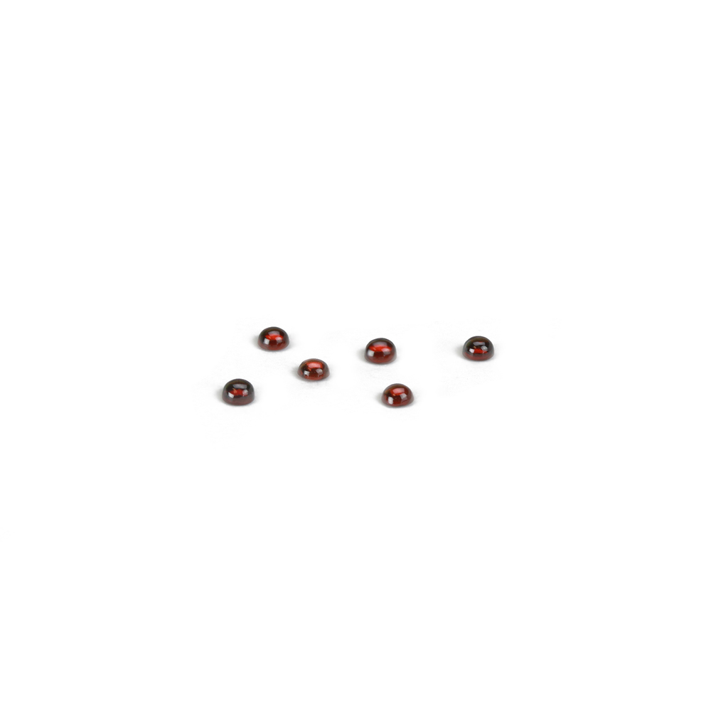 Beads & Swarovski Crystals Garnet Round Cabochons, 3mm, Pack of 6
